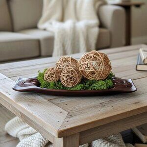 Vintage Handmade Ceramic Serving Dish with Maori Figures